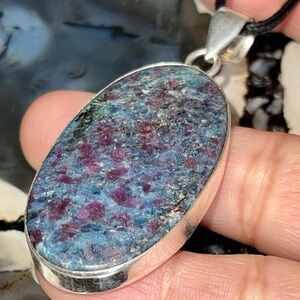 Anyolite Ruby Red Zoisite Pendant 2 1/2”